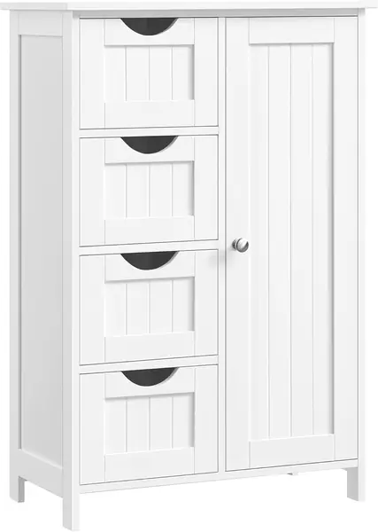 Badezimmerschrank – schmaler Badschrank, mit 4 Schubladen