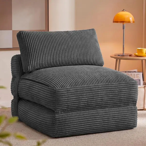 Schlafsessel aus Cord und Schaumstoff