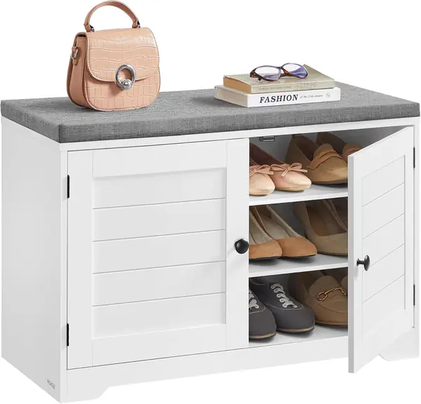 Schuhbank – 3 Ebenen, Sitzbank mit Stauraum